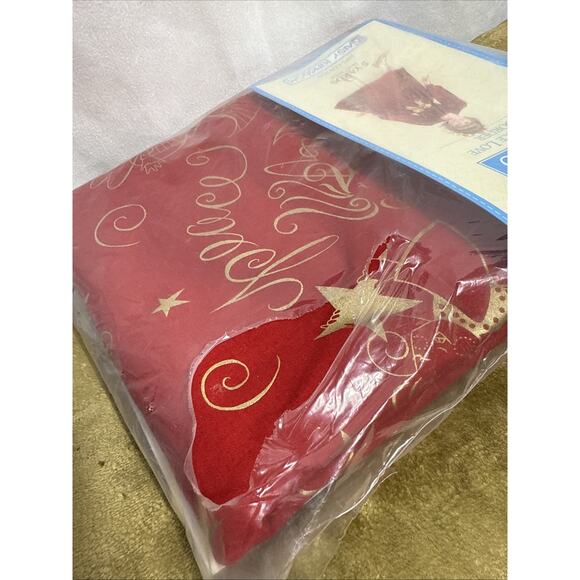 Daisy Kingdom Red Christmas Dress Fabric 5 Yrds Joy Peace Love Border Cotton NOS - Picture 12 of 13